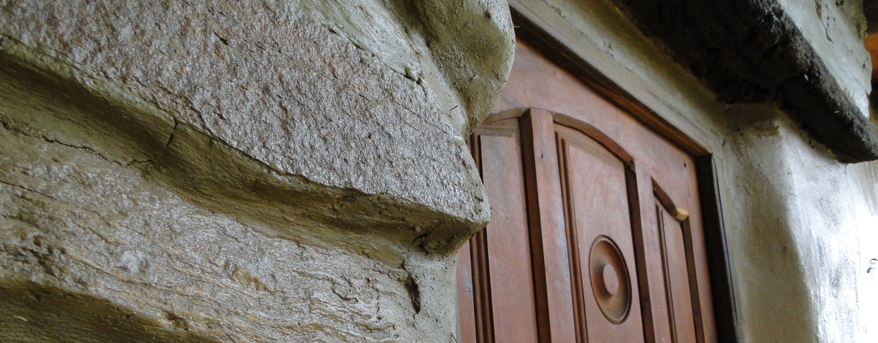 Detail of clay wall and door